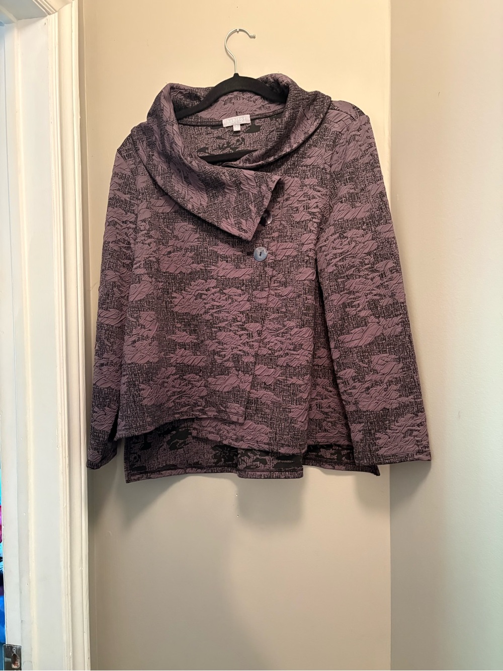 Habitat Textured Cowl-Neck Button-Front Sweater Jacket